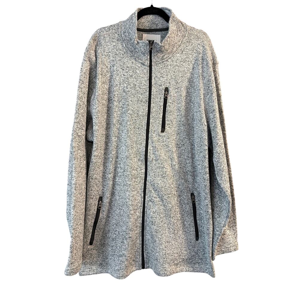 Sonoma Big Men's Heather Gray Full Zip Fleece Jacket Size 3XB